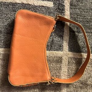 Orange Leather Shoulder Bag